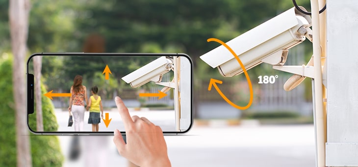 control movement of your outside home camera remotely cornerstone protection