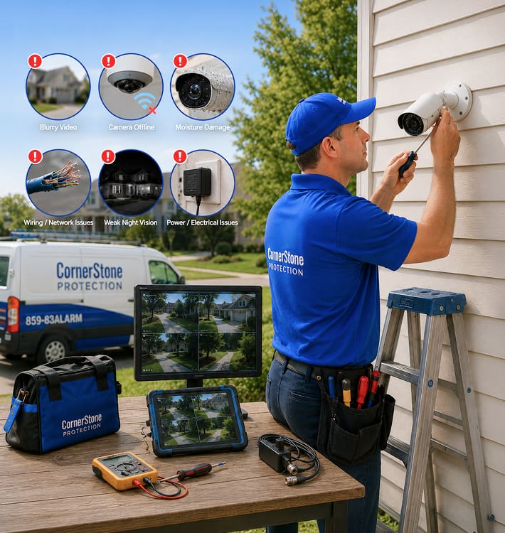 common security camera problems cornerstone protection lexington ky
